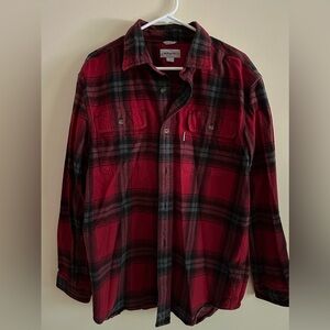 Carhartt Men's Bold Red and Black Plaid Shirt